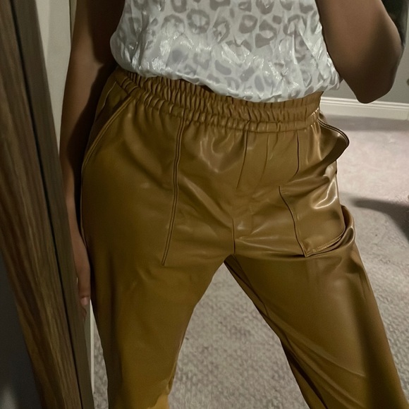 Mustard Express Vinyl Joggers - Picture 2 of 3